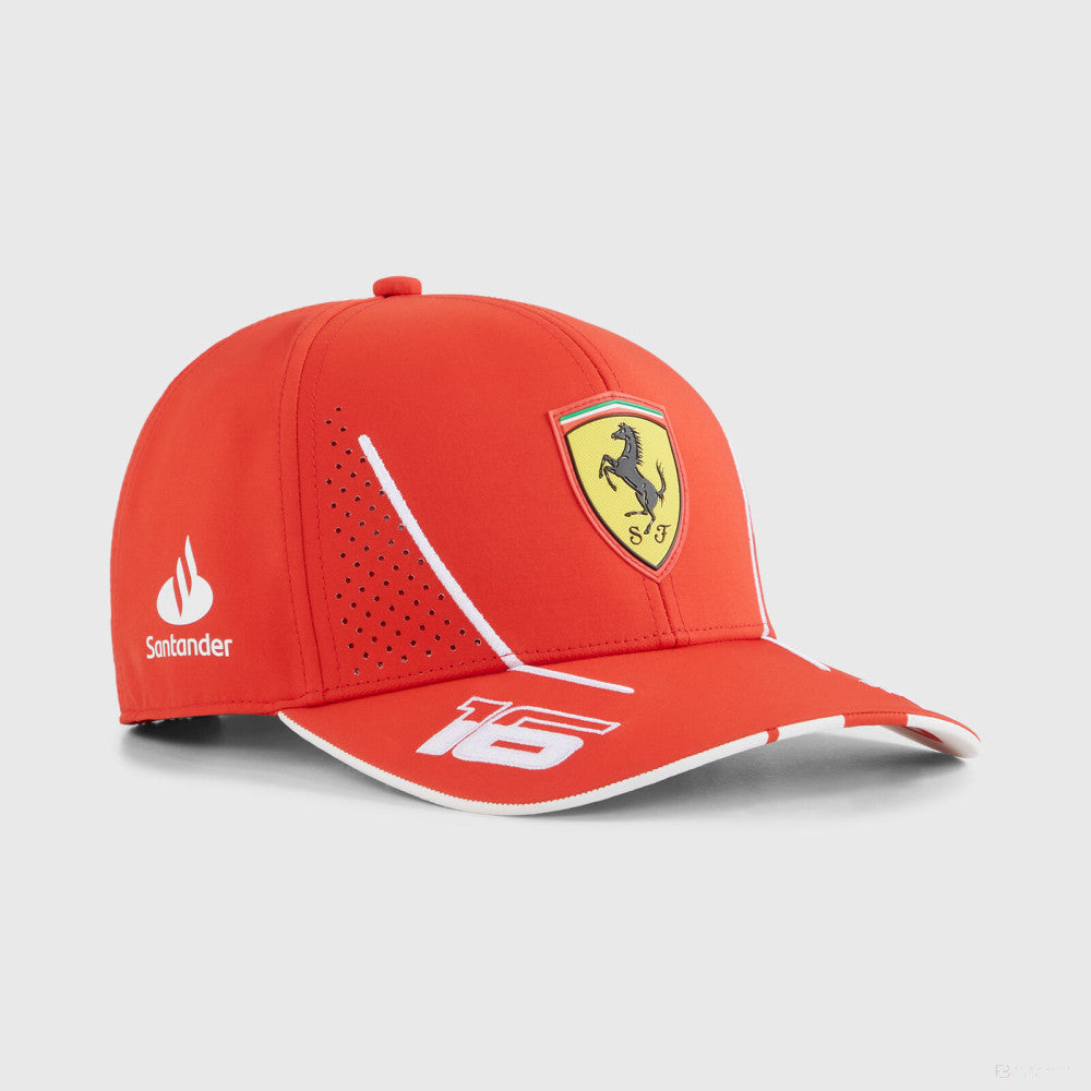 Ferrari čepice, Puma, Charles Leclerc, dětské, červená