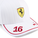 Ferrari, Charles Leclerc, baseballová čepice, bílá 🔥