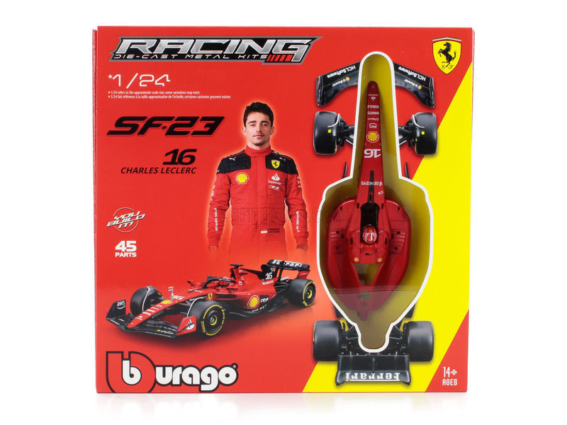 Ferrari modelová stavebnice, bburago, 1:24, Charles Leclerc, #16, SF-23