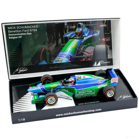 Mick Schumacher Model Car, Benetton Ford B194 Demo Run Belgium GP 2017, měřítko 1:18, modrá, 2017 - FansBRANDS®