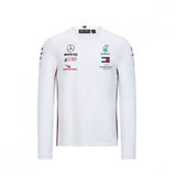 Mercedes tričko s dlouhým rukávem, tým s dlouhým rukávem, bílé, 2020