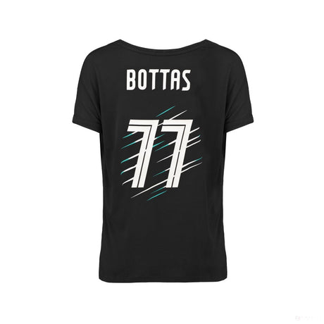Dámské tričko Mercedes, Bottas Valtteri 77, černé, 2018