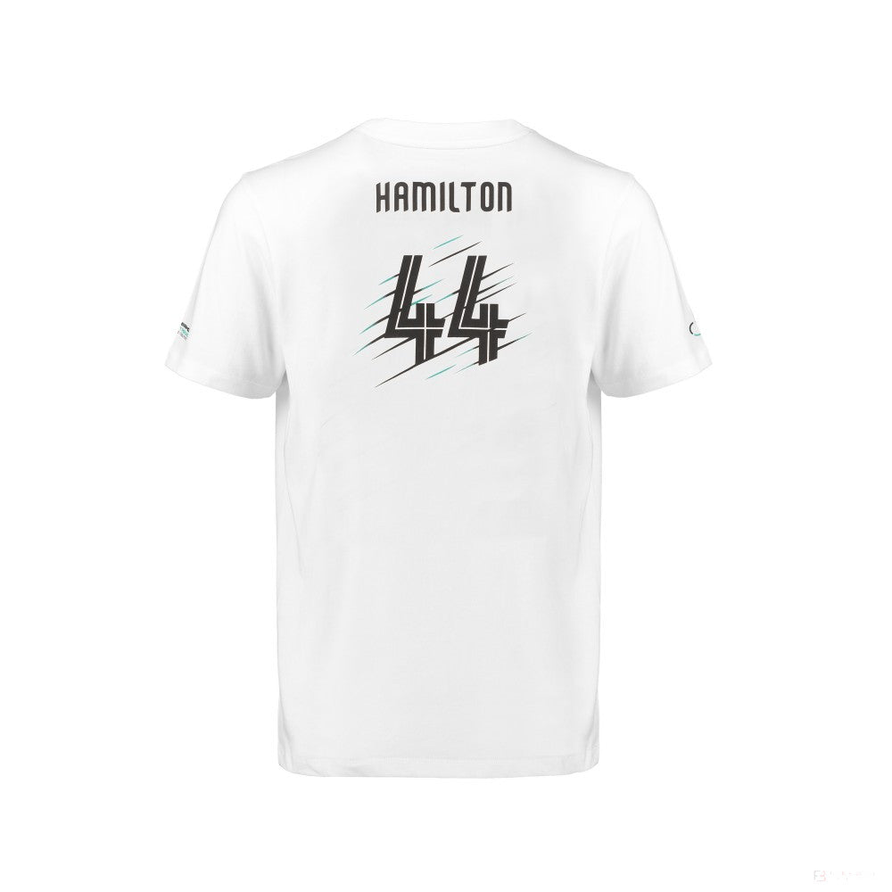 Dětské tričko Mercedes, Hamilton, bílé, 2018 - FansBRANDS®