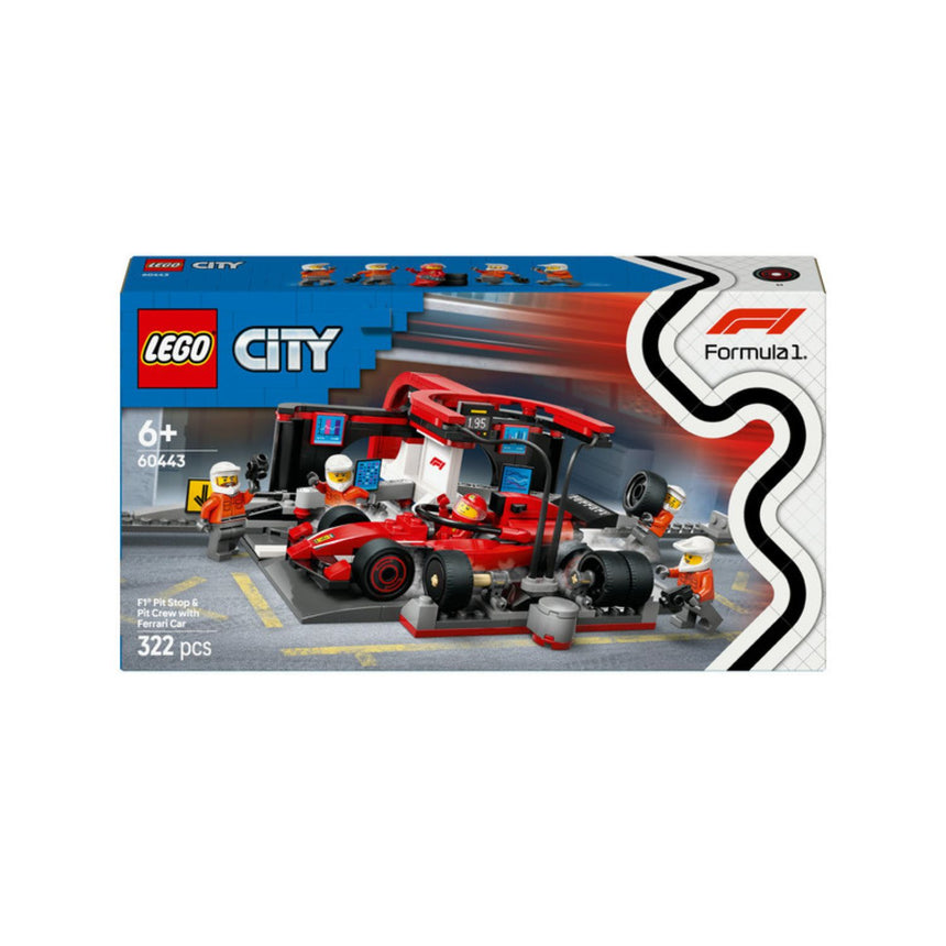 Ferrari, F1 LEGO® City 60443, box s závodním autem a posádkou 🔥