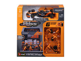 McLaren modelová stavebnice, přístup do pit lane, bburago, 1:43, Lando Norris, #4, MCL38