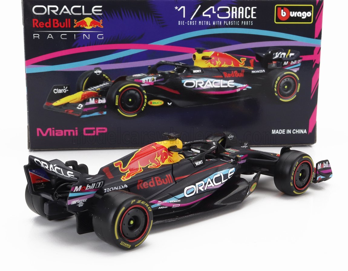 Red Bull Racing model auta 1:43, bburago, RB19, Miami, Max Verstappen #1, 2023