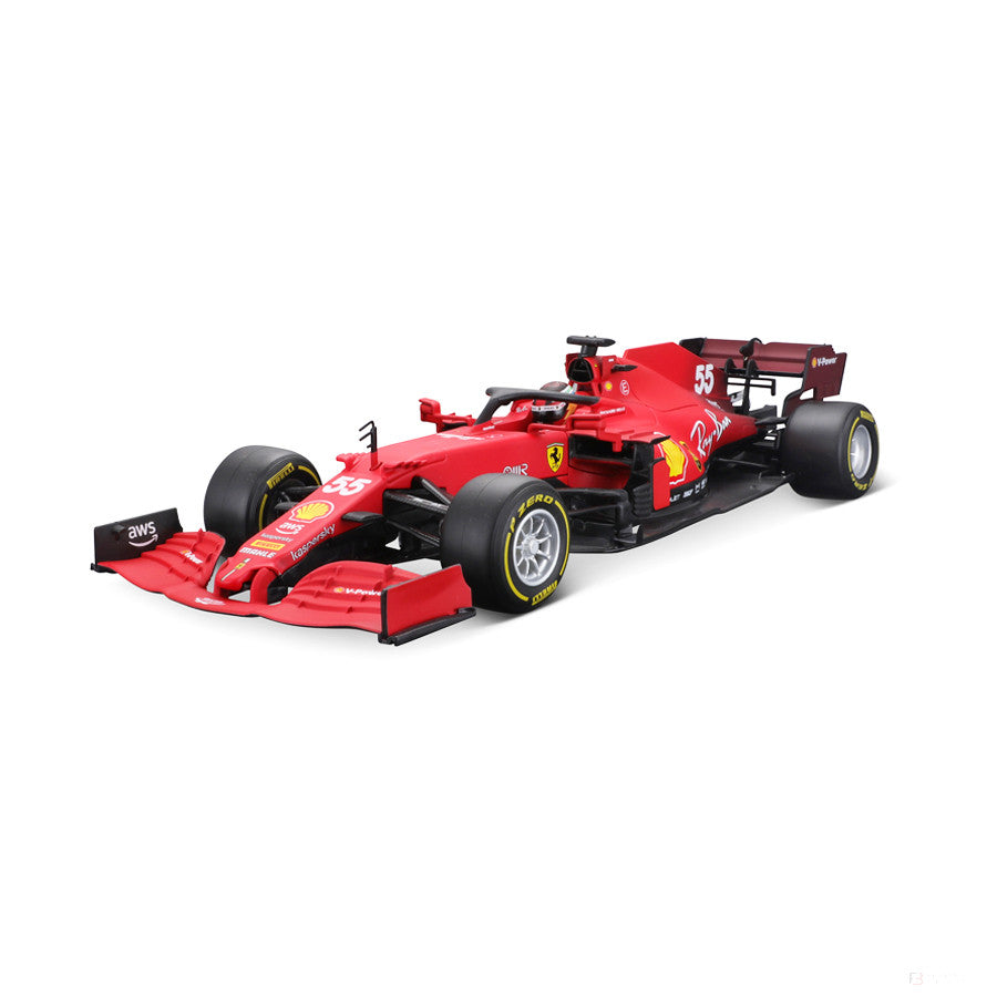 Model vozu Ferrari, Carlos Sainz SF21, měřítko 1:18, červený, 2021