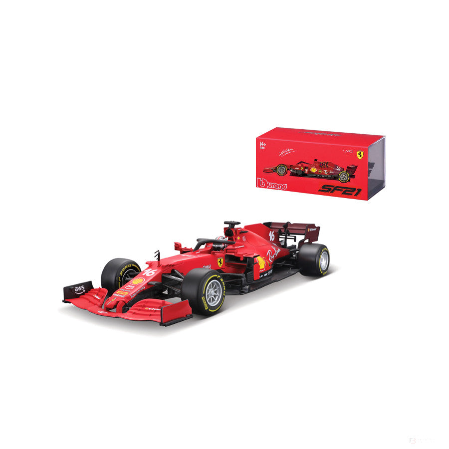 Ferrari Model car, SF21 Charles Leclerc Signature, měřítko 1:43, červená, 2021