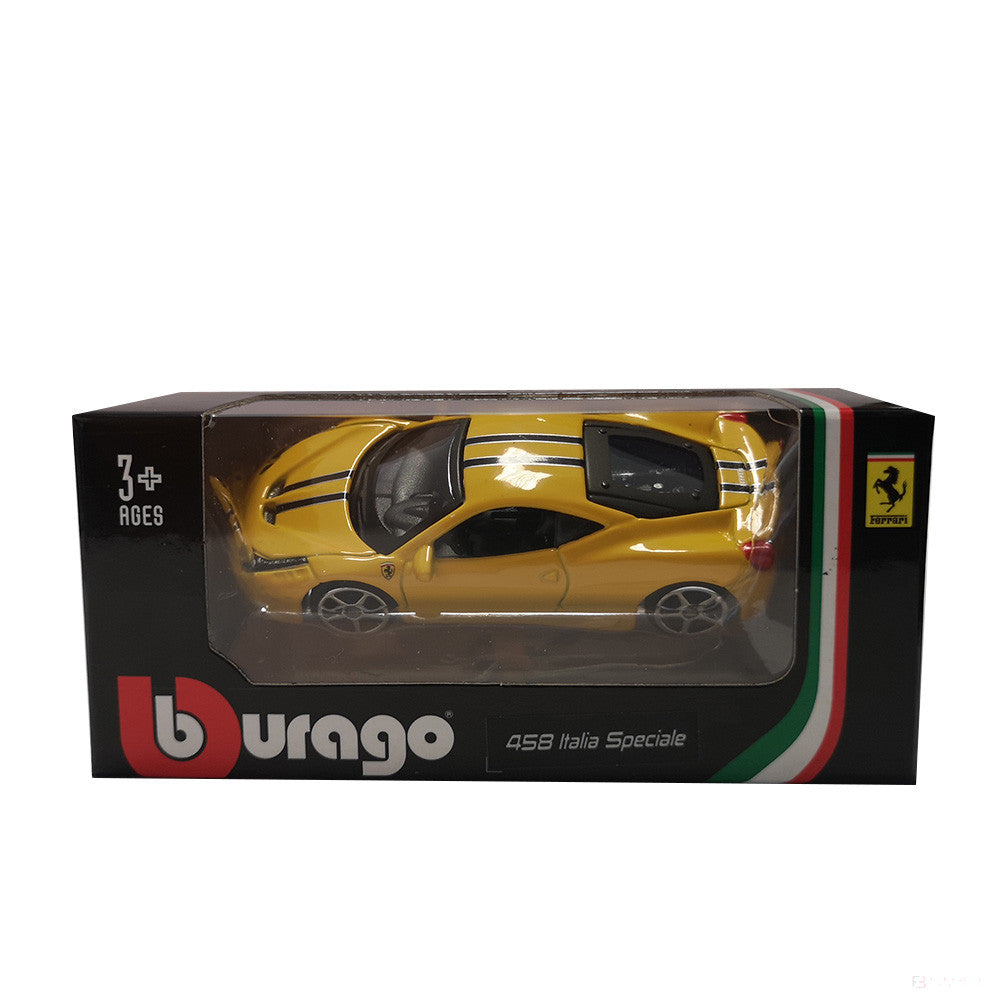 Ferrari Model auta, 458 Italia Specia, měřítko 1:64, žlutá, 2020