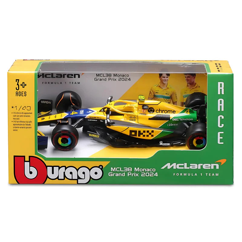 Model vozu McLaren - Bburago Lando Norris Monaco Senna lakování MCL38