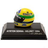 Mini přilba Ayrton Senna, 1994, měřítko 1:8, žlutá, 2018