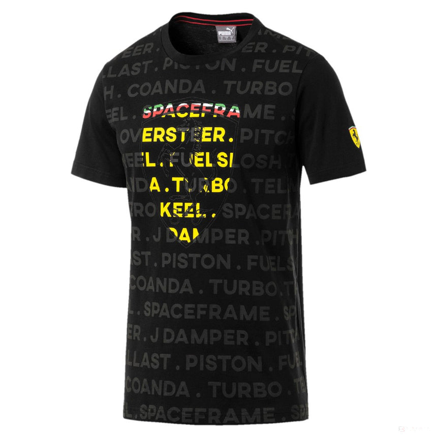 Ferrari tričko, Puma Big Shield s kulatým výstřihem, černé, 2019 - FansBRANDS®