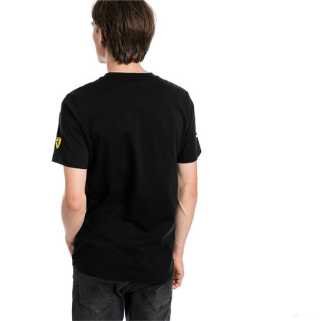 Ferrari tričko, Puma Big Shield s kulatým výstřihem, černé, 2019 - FansBRANDS®