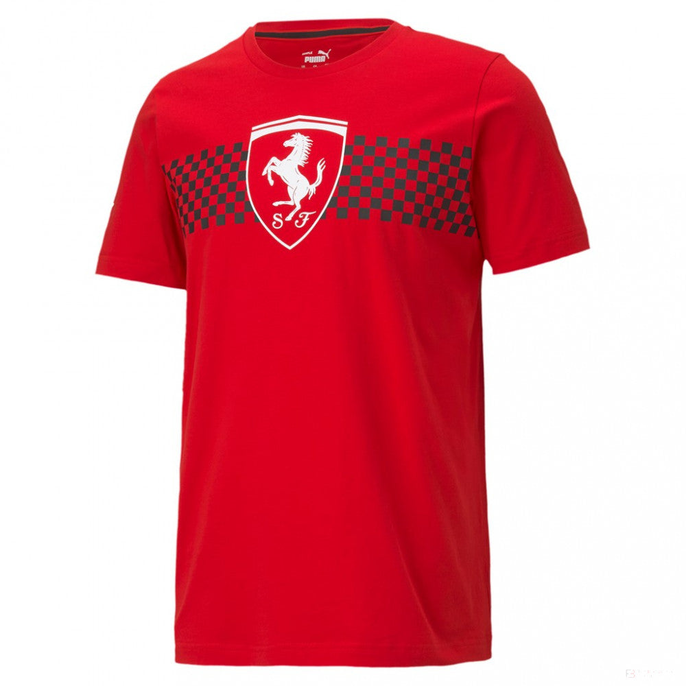 Ferrari tričko, Puma šachovnicová vlajka, červená, 2021