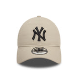 Čepice New York Yankees, černé logo, New Era, 9TWENTY, základní, béžová