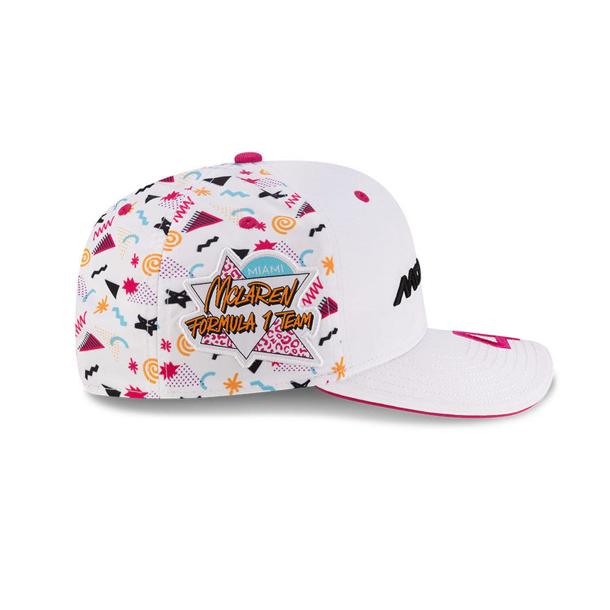 McLaren Baseball Cap, Miami, Lando Norris, New Era, 9SEVENTY SS, White 🔥