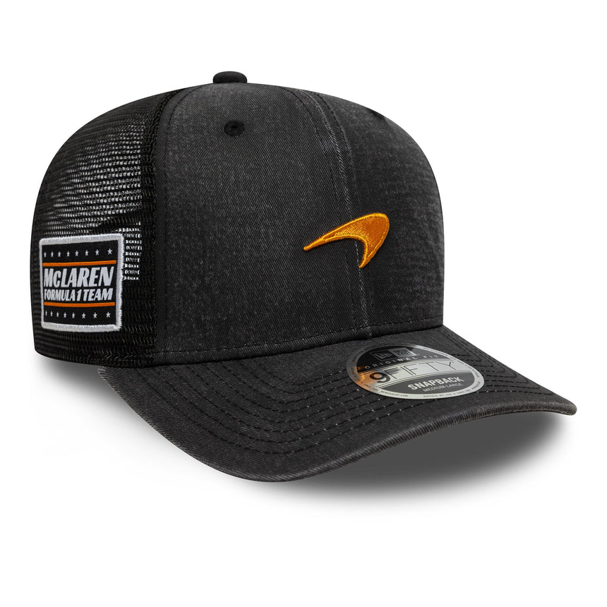 Mclaren čepice, trucker, vypraná, New Era, 9FORTY, černá