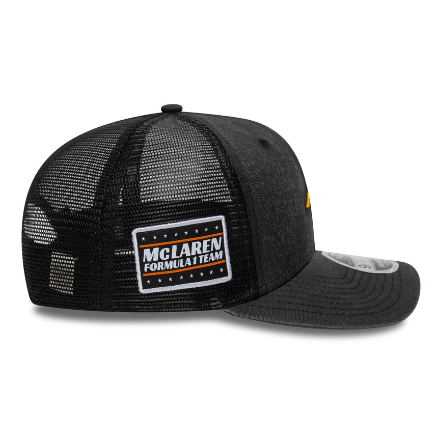 Mclaren čepice, trucker, vypraná, New Era, 9FORTY, černá