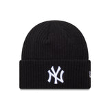 New York Yankees pletená čepice, široký lem, New Era, černá
