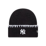 Pletená čepice New York Yankees, výrazné prošívání, New Era, černá