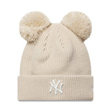 Čepice New York Yankees, dvojitá bambule, pro ženy, jednobarevná, New Era, béžová