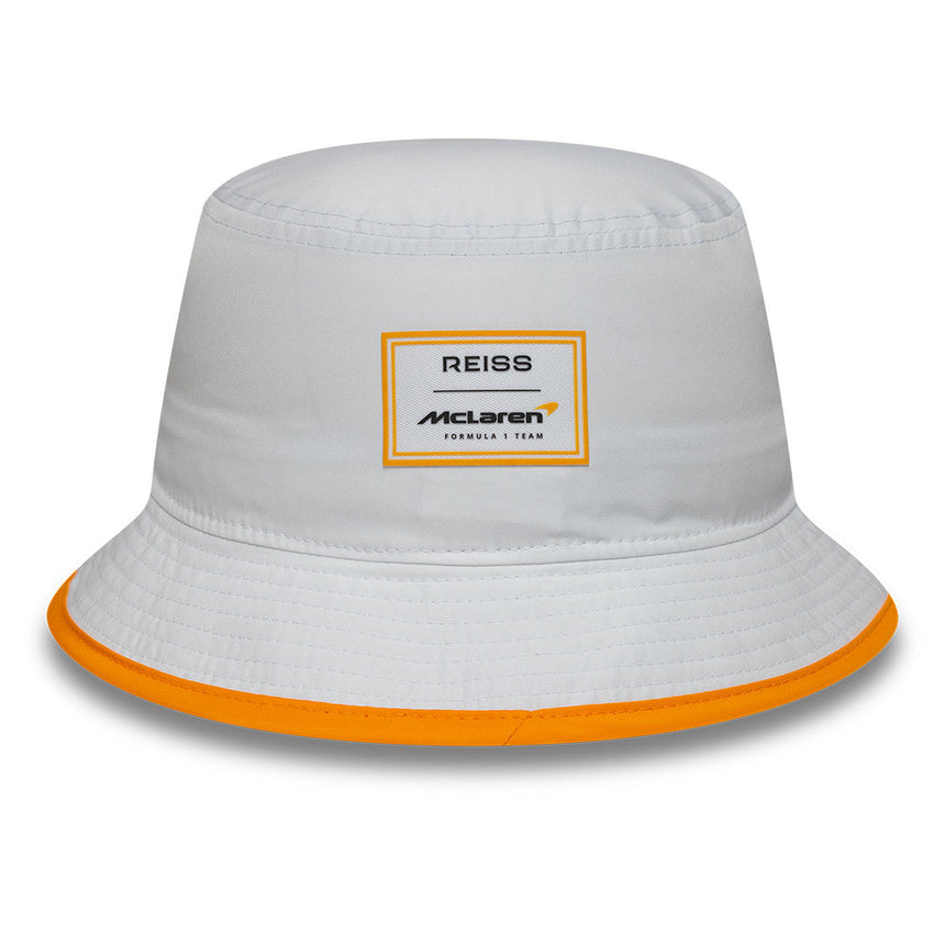 McLaren x Reiss klobouk typu bucket, sezónní, zužující se, New Era, 9FORTY, bílý
