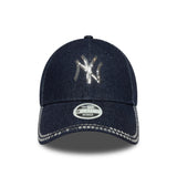 kšiltovka New York Yankees, se flitry, New Era, 9FORTY, modrý vzor, modrá