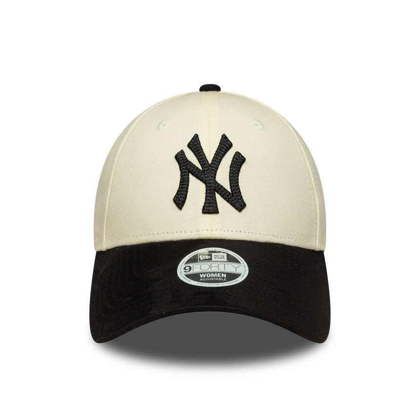 kšiltovka New York Yankees, umělý semiš, New Era, 9FORTY, béžovo-černá