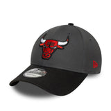 Kšiltovka Chicago Bulls, boční nášivka, New Era, 9FORTY, šedá