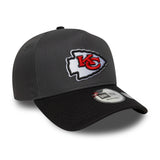 Čepice Kansas City Chiefs, bezvadný odznáček, New Era, 9FORTY, šedá