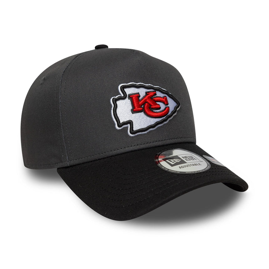 Čepice Kansas City Chiefs, bezvadný odznáček, New Era, 9FORTY, šedá