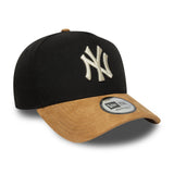 kšiltovka New York Yankees, semišový kšilt, A-frame, 9FORTY, černá