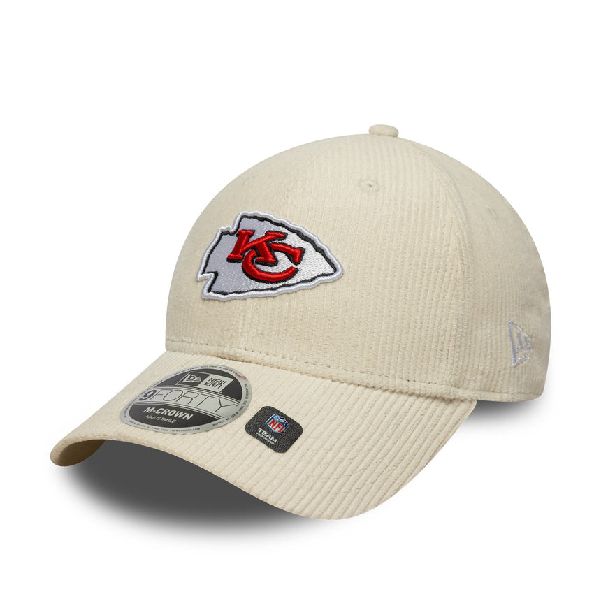 Kšiltovka Kansas City Chiefs, s šňůrkou, New Era, 9FORTY, béžová.