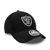 Kšiltovka Las Vegas Raiders, cord, New Era, 9FORTY, černá