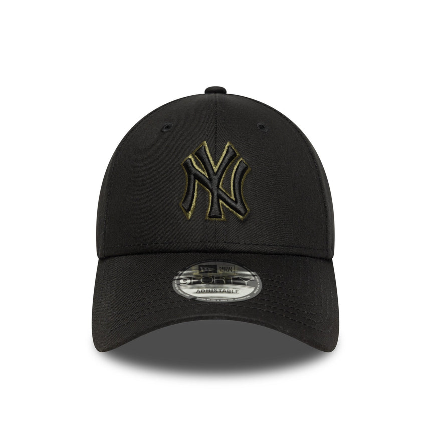 kšiltovka New York Yankees, týmový obrys, New Era, 9FORTY, obrys, černá
