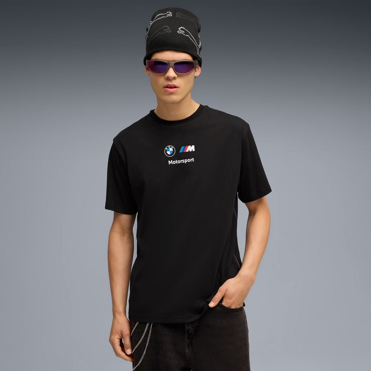 BMW tričko, Puma, MMS, BMW logo II, essential+, černé 🔥