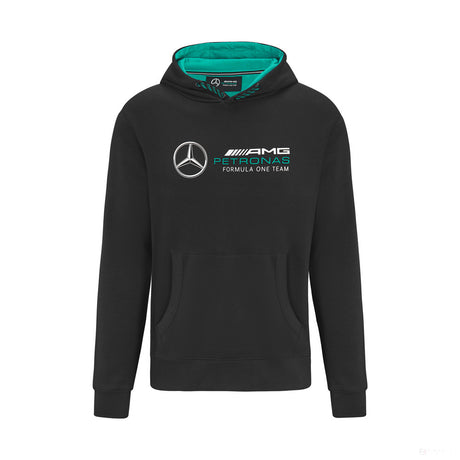 Svetr Mercedes s kapucí, týmové logo, černý, 2022 - FansBRANDS®