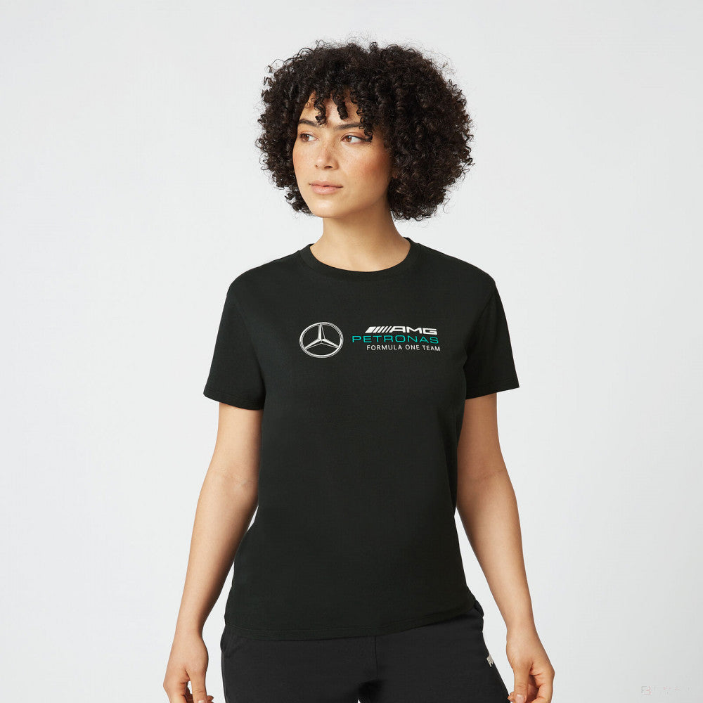 Dámské tričko Mercedes, velké logo, černé, 2022 - FansBRANDS®