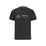 Tričko Mercedes, velké logo, černé, 2022