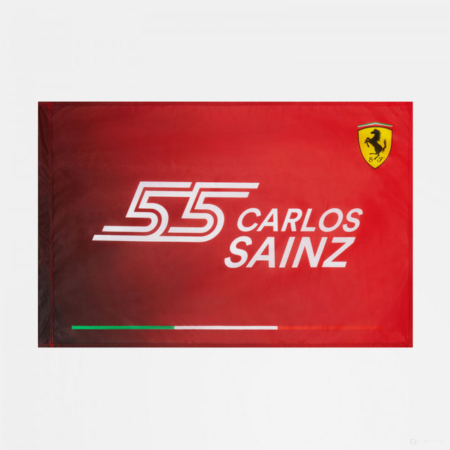 Vlajka Ferrari Carlos Sainz, 90x60 cm, červená, 2021 - FansBRANDS®