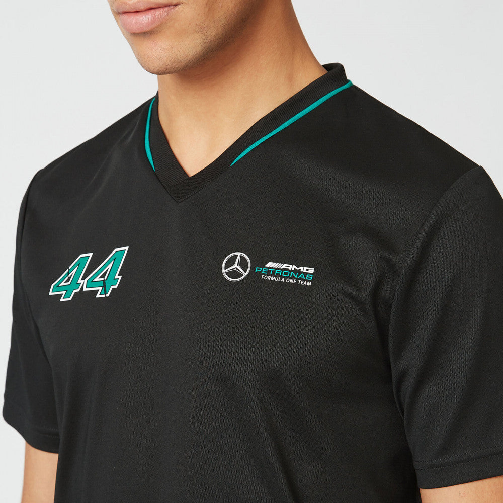 Tričko Mercedes Lewis Hamilton, LEWIS #44, černé, 2022