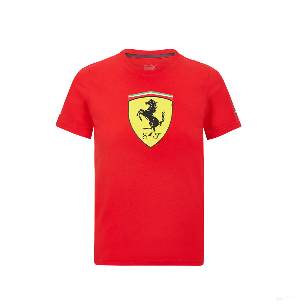 Ferrari dětské tričko, velký štít, červené, 2021