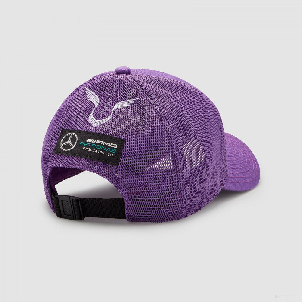 Baseballová čepice Mercedes, Lewis Hamilton Trucker, pro dospělé, fialová, 2022 - FansBRANDS®