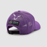 Baseballová čepice Mercedes, Lewis Hamilton Trucker, pro dospělé, fialová, 2022 - FansBRANDS®