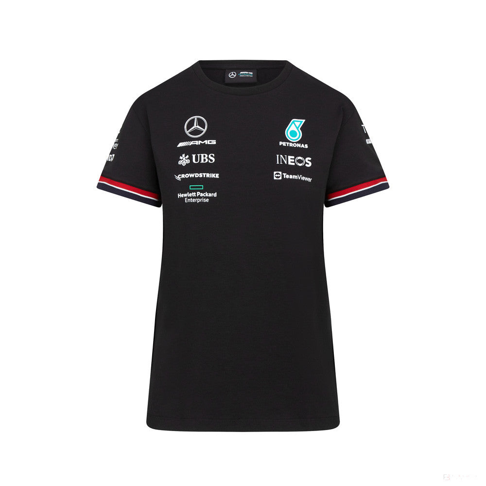 Dámské tričko Mercedes, týmové, černé, 2022