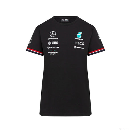 Dámské tričko Mercedes, týmové, černé, 2022 - FansBRANDS®