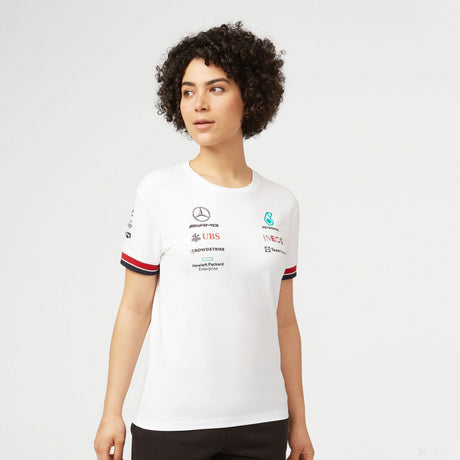 Dámské tričko Mercedes, týmové, bílé, 2022 - FansBRANDS®
