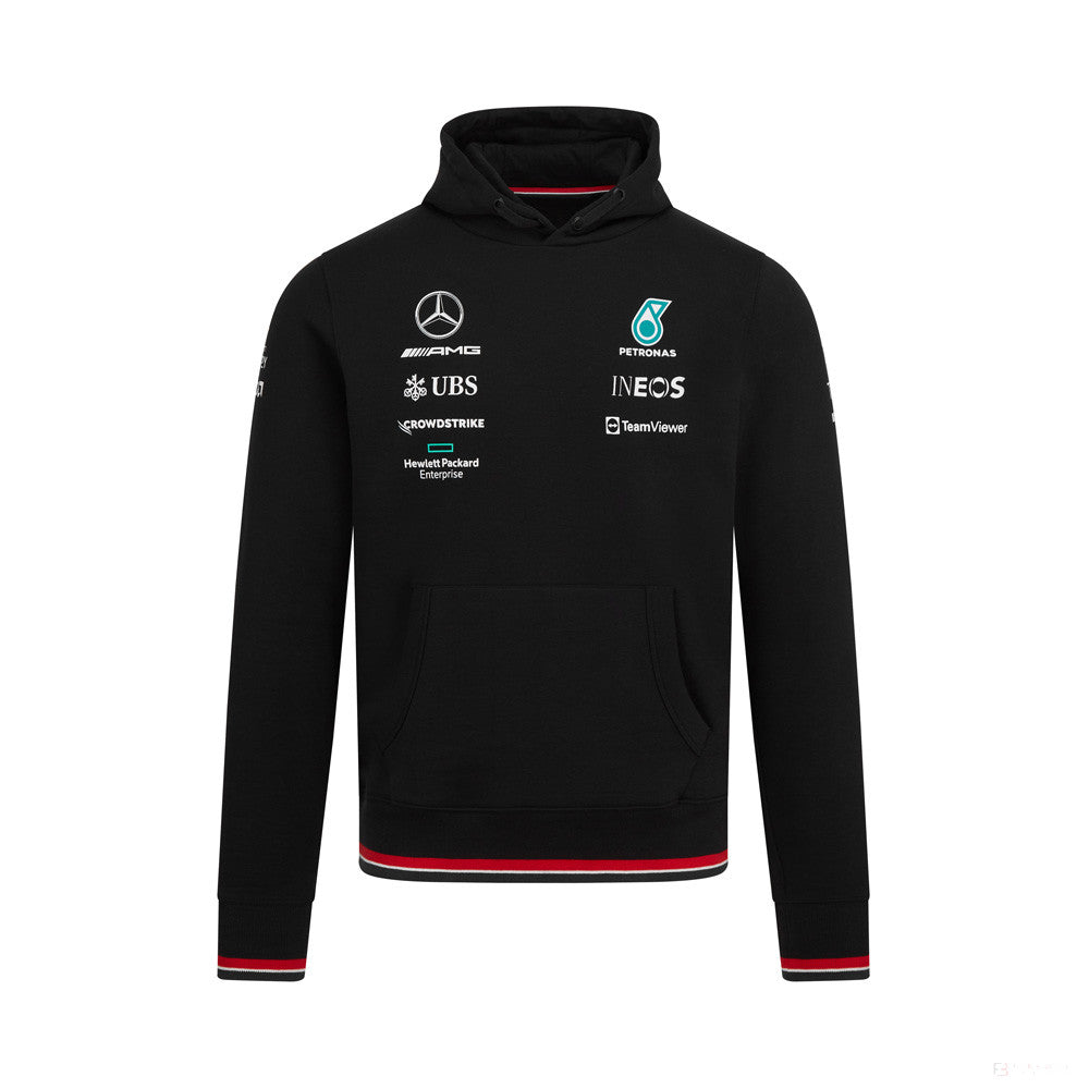 Mercedes svetr s kapucí, tým, černý, 2022 - FansBRANDS®