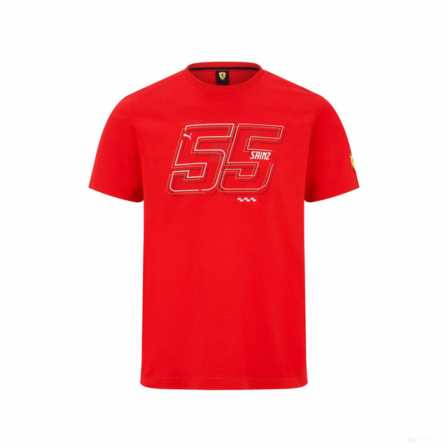 Tričko Ferrari, jezdec Carlos Sainz, červené, 2022 - FansBRANDS®