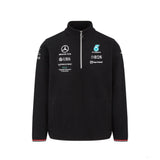 Mercedes svetr, týmový 1/4 zip, černý, 2022